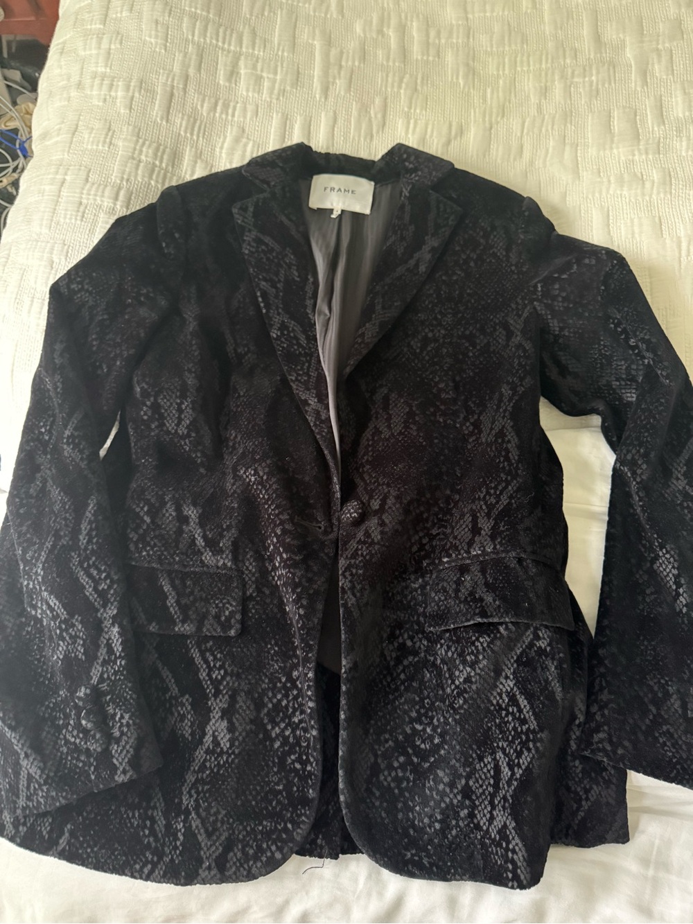Frame Black velvet - Snake-Texture Blazer